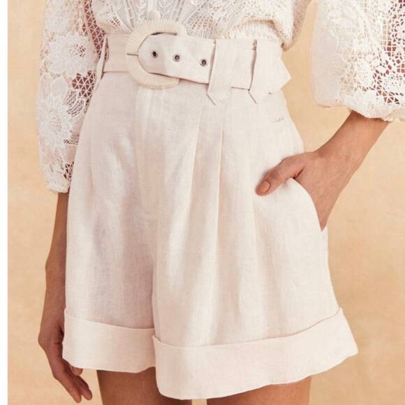 FARM Rio High Waist Cream Shorts - Picture 1 of 16